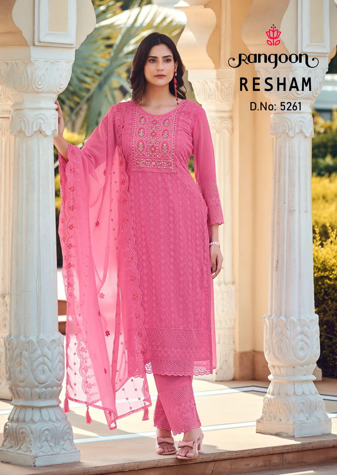 Resham By Rangoon Georgette Kurti Bottom With Dupatta Wholesale Shop In Surat
